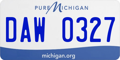 MI license plate DAW0327