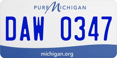 MI license plate DAW0347