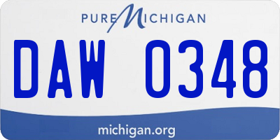 MI license plate DAW0348