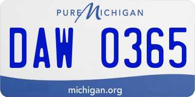 MI license plate DAW0365