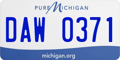 MI license plate DAW0371