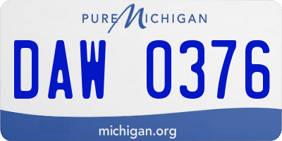 MI license plate DAW0376