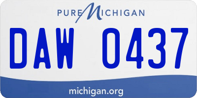 MI license plate DAW0437