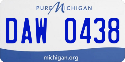 MI license plate DAW0438
