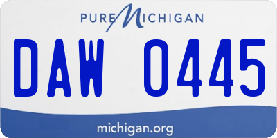 MI license plate DAW0445
