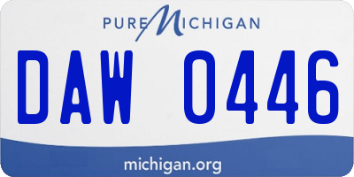 MI license plate DAW0446