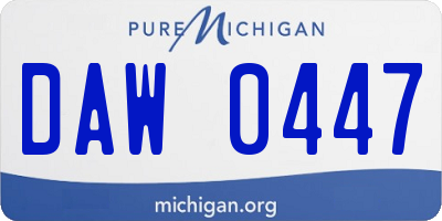 MI license plate DAW0447