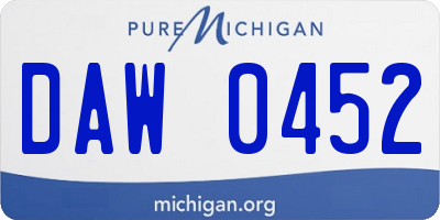 MI license plate DAW0452