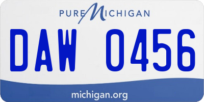 MI license plate DAW0456