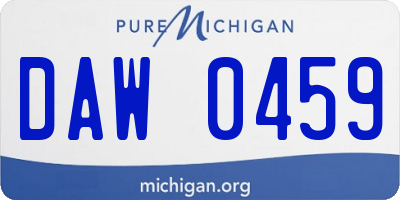 MI license plate DAW0459