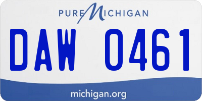 MI license plate DAW0461