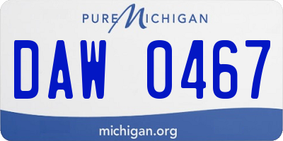 MI license plate DAW0467
