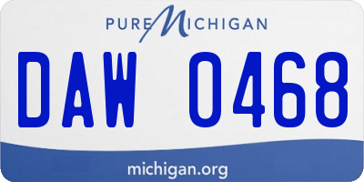 MI license plate DAW0468
