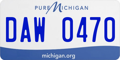 MI license plate DAW0470