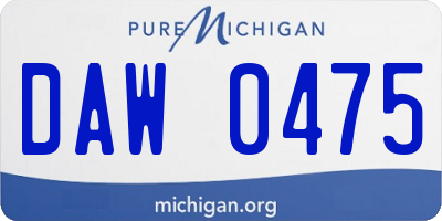 MI license plate DAW0475