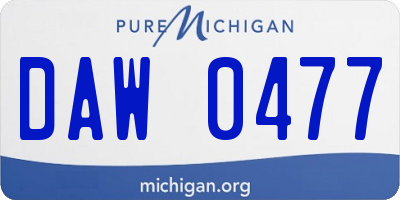 MI license plate DAW0477