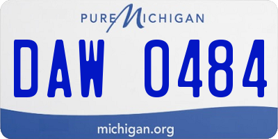 MI license plate DAW0484