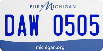 MI license plate DAW0505