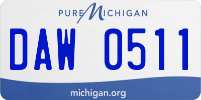 MI license plate DAW0511