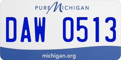 MI license plate DAW0513