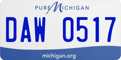 MI license plate DAW0517