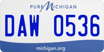 MI license plate DAW0536