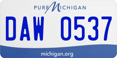 MI license plate DAW0537