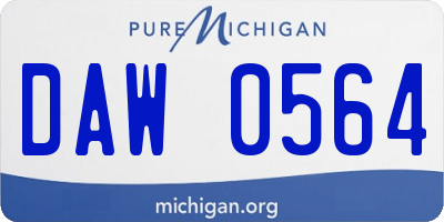 MI license plate DAW0564