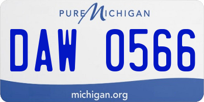 MI license plate DAW0566
