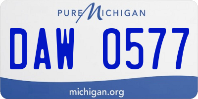 MI license plate DAW0577
