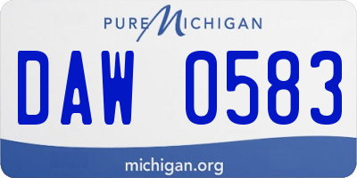 MI license plate DAW0583