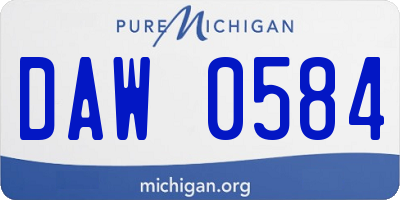 MI license plate DAW0584