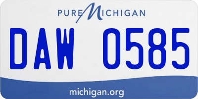 MI license plate DAW0585