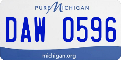 MI license plate DAW0596