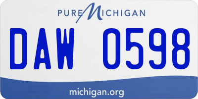 MI license plate DAW0598