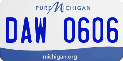 MI license plate DAW0606