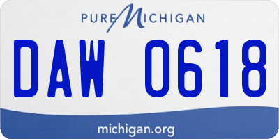 MI license plate DAW0618