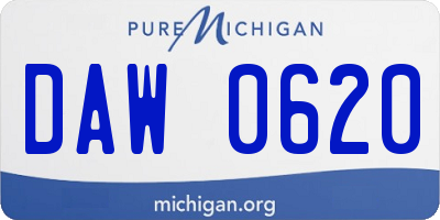 MI license plate DAW0620