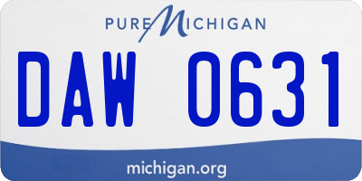 MI license plate DAW0631