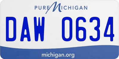 MI license plate DAW0634