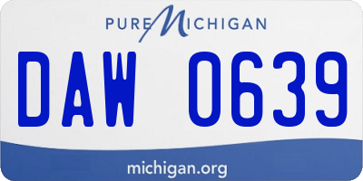 MI license plate DAW0639