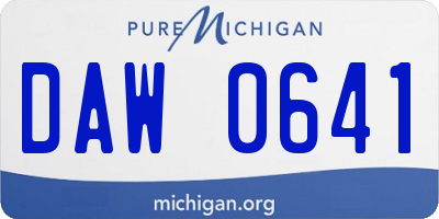 MI license plate DAW0641