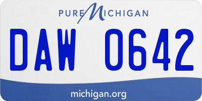 MI license plate DAW0642