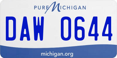 MI license plate DAW0644
