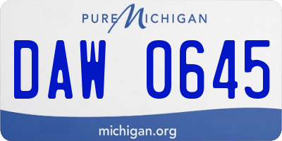 MI license plate DAW0645
