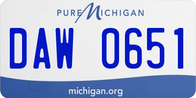 MI license plate DAW0651