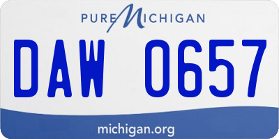 MI license plate DAW0657