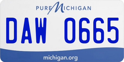 MI license plate DAW0665