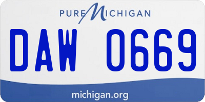 MI license plate DAW0669