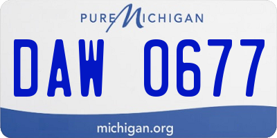 MI license plate DAW0677